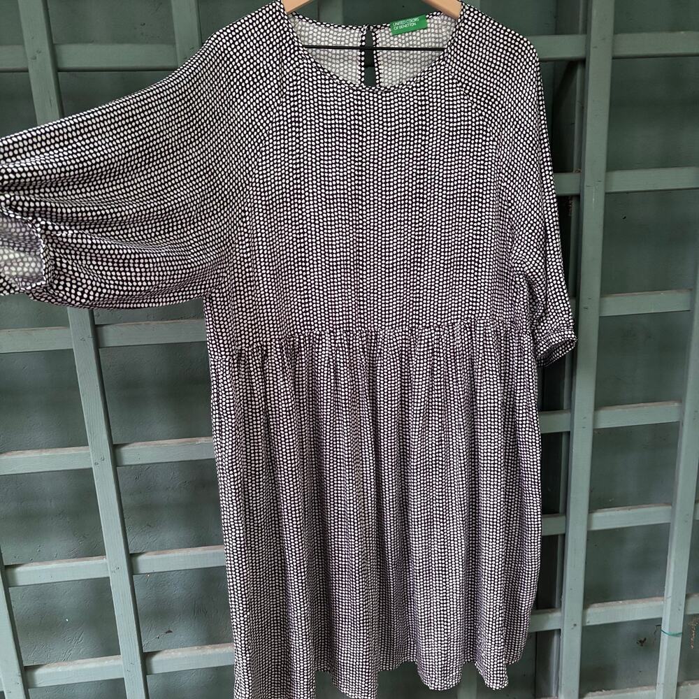 United Colors of Benetton Oversized Lagenlook Cottagecore Smock Dress- Size M - Picture 3 of 7